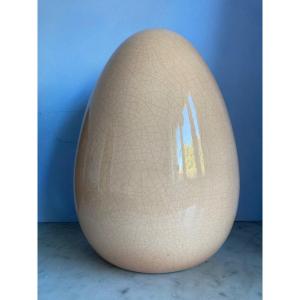 Large Cracked Ceramic Egg 70s