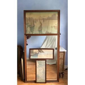 Henri Rivière Trumeau And Framing Set