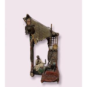 Vienna Bronze Orientalist Lamp By Franz Bergmann