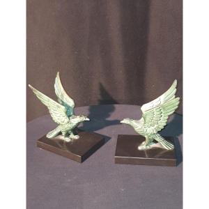 Pair Of Bookends With Eagles Attributed Max Le Verrier