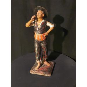 Sculpture Terracotta Character Italy, Catalonia.