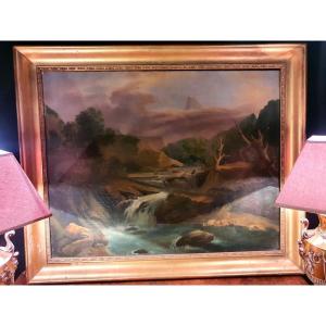 Large Mountain Landscape Painting.