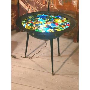 Vintage Luminous Jacques Avoinet School Table. J Simon Labret.