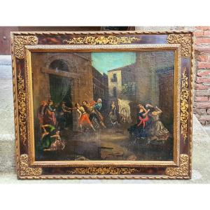 Painting Scene D Inn Italy, Spain Spirit F Goya.