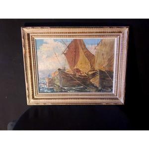 Marine Painting Louis Bonamici, Provence.