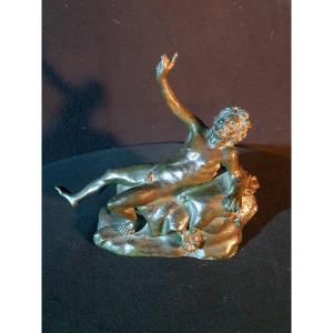 Bronze Drunk Satyr XVIII, XIX Century.