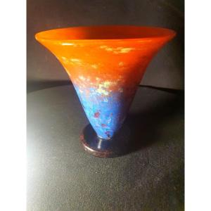 Schneider Art Deco Glass Paste Tulip Vase.