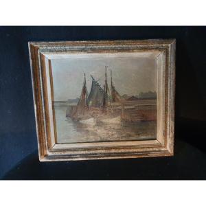 Marine Brittany Jules François Bernard Painting.