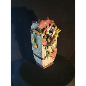 Ceramic Vase Flowers Fruits, Spirit Sarreguemines Longchamp.