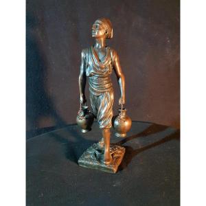 Orientalist Bronze Sculpture The Water Carrier M Beginning.