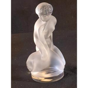 Leda And The Swan Lalique Statue. Art Deco.