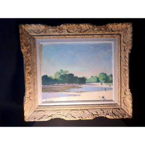 Art Deco Painting Luxembourg Garden Willem Van Hasselt.