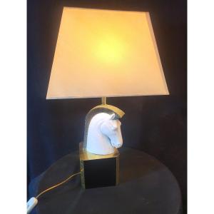 Vintage Ceramic Horse Lamp.