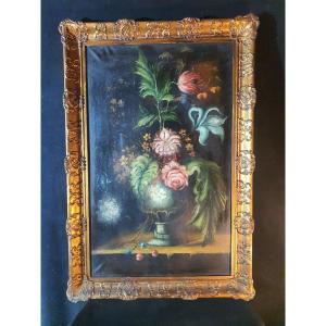 Painting Bouquet Of Flowers Dutch School.