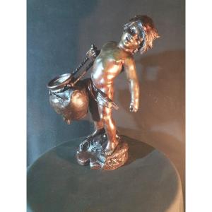Child Sculpture With A Jug Auguste Moreau.