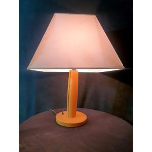 Leather Desk Lamp Esprit Hermes J Adnet.