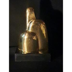 Modernist Cubist Gilt Bronze Sculpture Antoni Miro. 