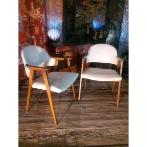 Pair Of Vintage Danish Skandinavian Armchairs 1950s.