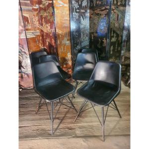 Series 6 Charles Eames Chairs, Leather.