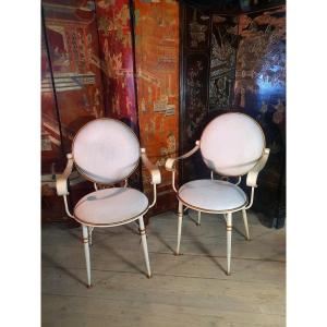 Pair Of 40s-50s Armchairs In The Garouste Bonetti Style.