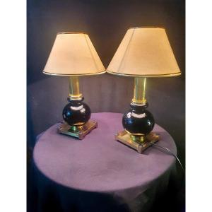 Pair Of Vintage Willy Rizzo Style Lamps. 