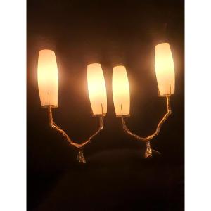 Pair Of Félix Agostini Wall Lights, Arlus House.
