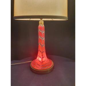 Art Deco Glass Paste Lamp, Clichy, Murano.