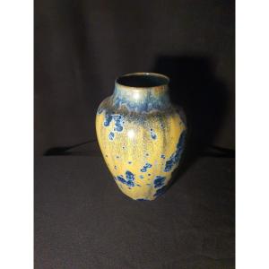 Pierrefonds Ceramic Stoneware Vase. Art Deco. 