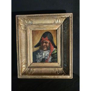 Portrait Of A Man With A Bicorne, Benito Belli, 19th Century.