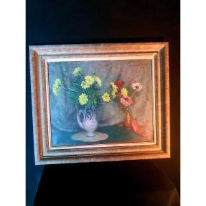 Art Deco Bouquet Painting, Constantin Font.