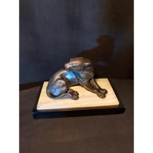 Art Deco Panther Sculpture, 1930s