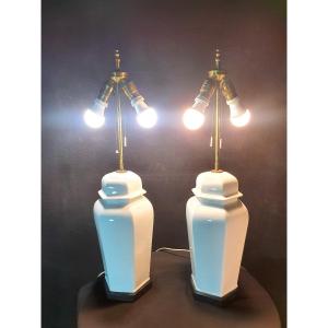 Pair Of Chinese Porcelain Lamps. 