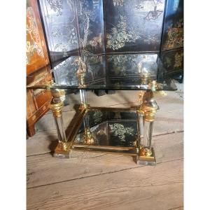 Hollywood Regency Bronze Horses End Table By Goût Maison Charles. 