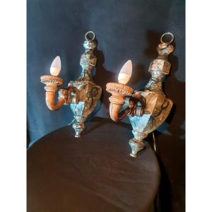 Pair Of Louis XIV Style Wall Lights, G Poillerat School.