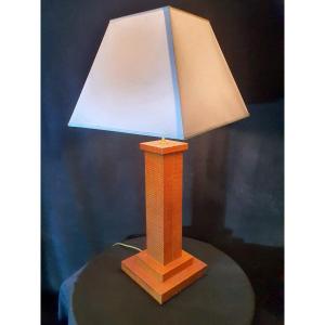 Large Leather Lamp Esprit J Adnet, Dupré Lafon. 