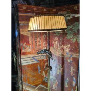 Vintage Horse Head Floor Lamp In Maison Jansen Style.