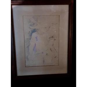 Art Deco Painting Young Girl By Max Birrer. 