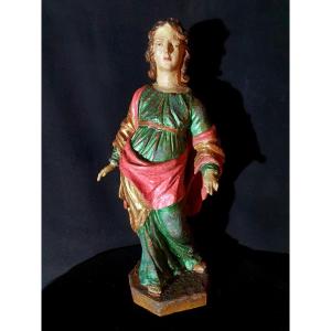 18th Century Sculpture, Polychrome Wood, Saint John.