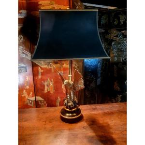 Vintage Hollywood Regency Eagle Lamp, Deknut.