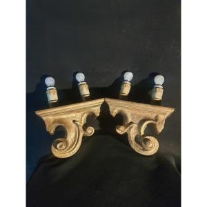 Pair Of Regency Gilt Wood Sconces.