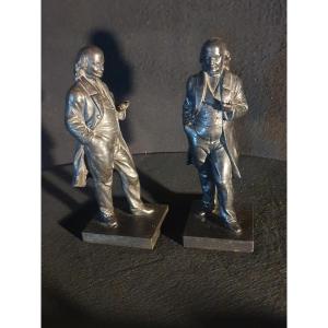 Pair Of Bronze Bookends, By Béranger 