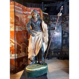 18th Century Wooden Sculpture, Saint John 