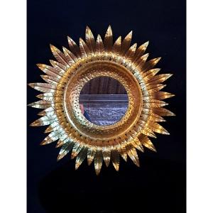 Gold Metal Sun Mirror. 