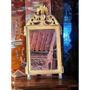 Large Louis XVI Mirror, 18th Century, Gilded Wood. 