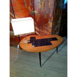 Bamboo And Ceramic Table From The Guillerme And Chambron School 