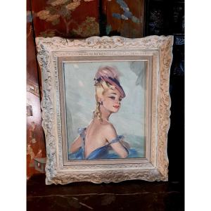 Portrait Painting, Jean Gabriel Domergue School, Robin.