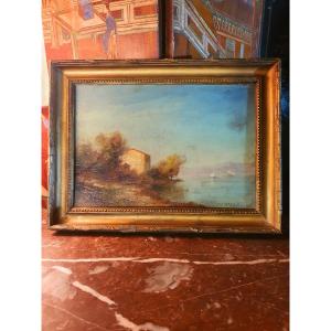Painting Of A Mediterranean Seascape By André Maglione.