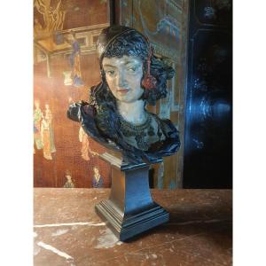 Polychrome Bronze Sculpture From Vienna, Bohemian Style. 