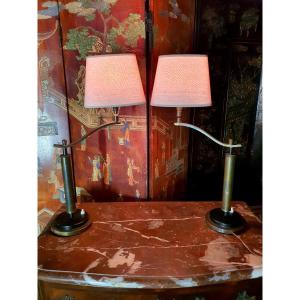 Pair Of Vintage Arlus-style Lamps, Mathieu. 