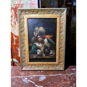 19th Century Musketeer Painting. 